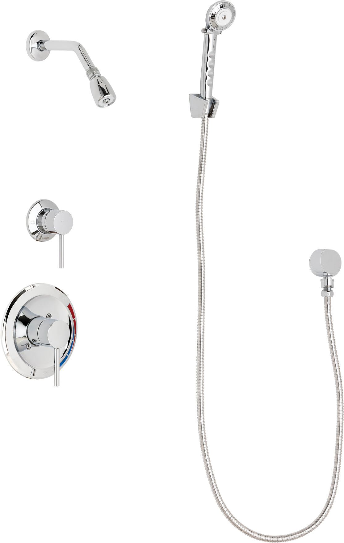 Chicago Faucets SH-PB1-13-030 1/2" Pressure balancing shower system with hand spray and wall hook
