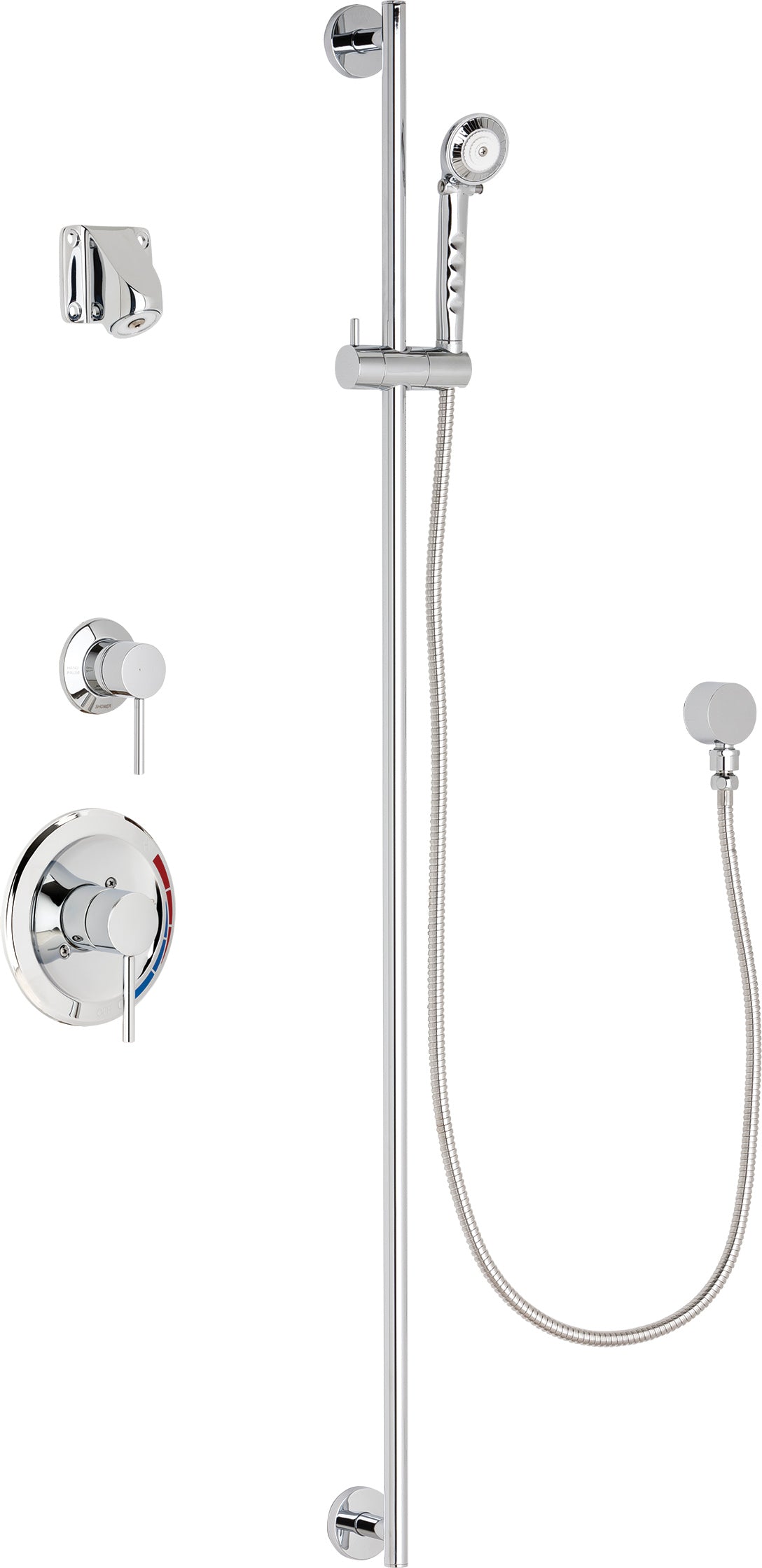 Chicago Faucets SH-PB1-14-012 1/2" Pressure balancing shower system with hand spray and 48" slide bar