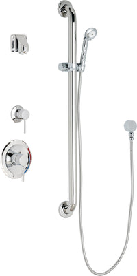 Chicago Faucets SH-PB1-14-044 1/2" Pressure balancing shower system with hand spray and 36" ADA grab bar