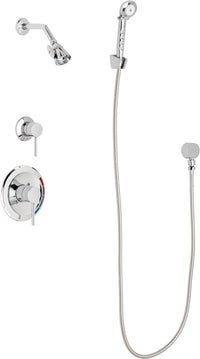 Chicago Faucets SH-PB1-16-040 1/2" Pressure balancing shower system with hand spray and wall hook