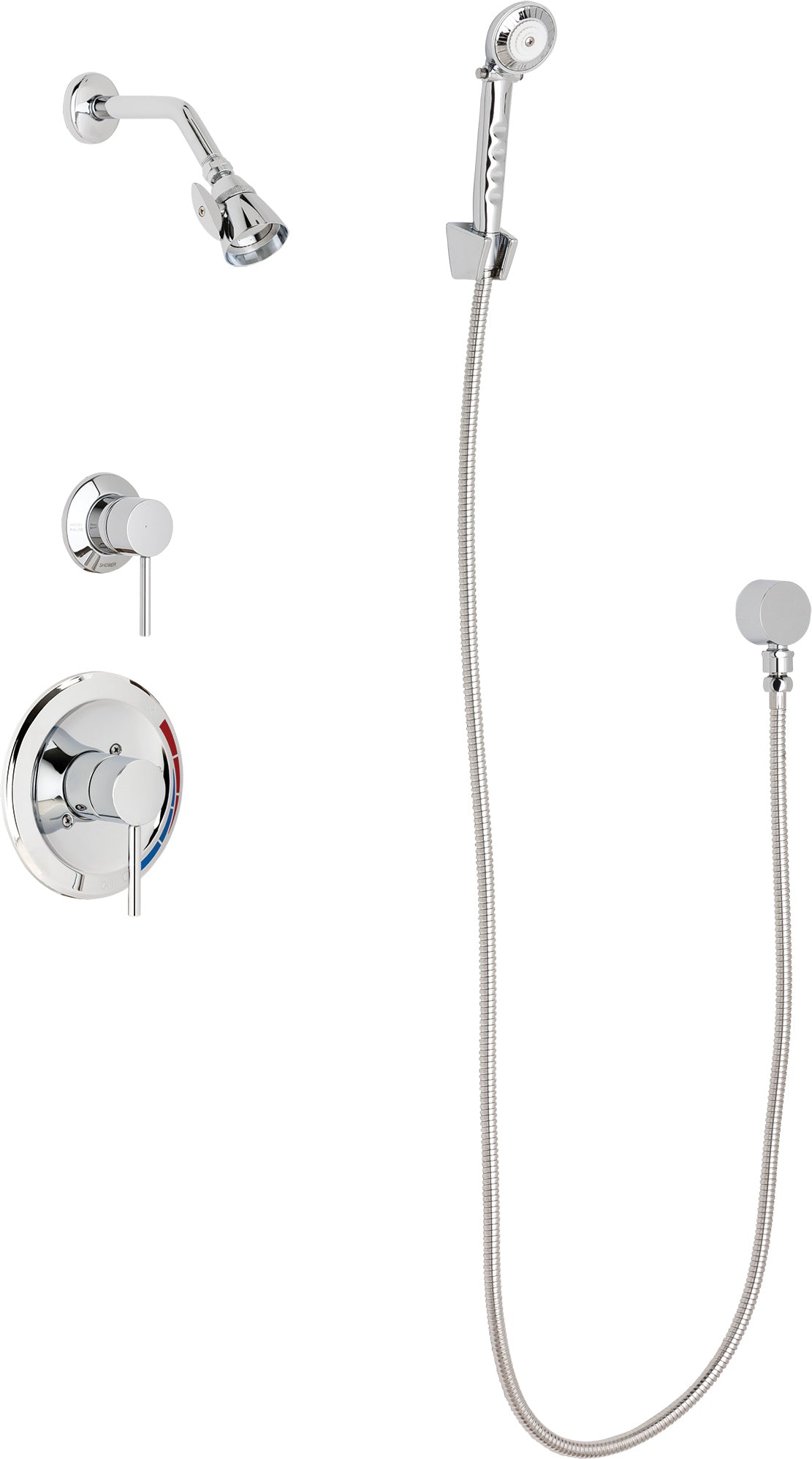 Chicago Faucets SH-PB1-16-040 1/2" Pressure balancing shower system with hand spray and wall hook