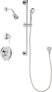 Chicago Faucets SH-PB1-17-031 1/2" Pressure balancing tub and shower system with hand spray and 24" slide bar