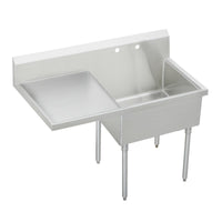 Elkay Sturdibilt Stainless Steel 61-1/2" x 27-1/2" x 14" Floor Mount, Single Compartment Scullery Sink w/ Drainboard SS8136L2