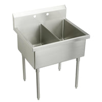 Elkay Sturdibilt Stainless Steel 33" x 27-1/2" x 14" Floor Mount, Double Compartment Scullery Sink SS82302