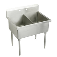 Elkay Sturdibilt Stainless Steel 63" x 27-1/2" x 14" Floor Mount, Double Compartment Scullery Sink SS82602
