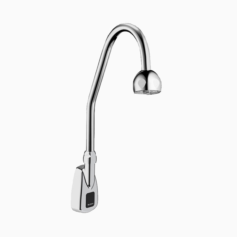 Sloan Optima EBF-550 1.5 GPM Battery-Powered Sensor Faucet, Polished Chrome, Surgical Bend Spout, Below-Deck Manual Mixer Buy American Act