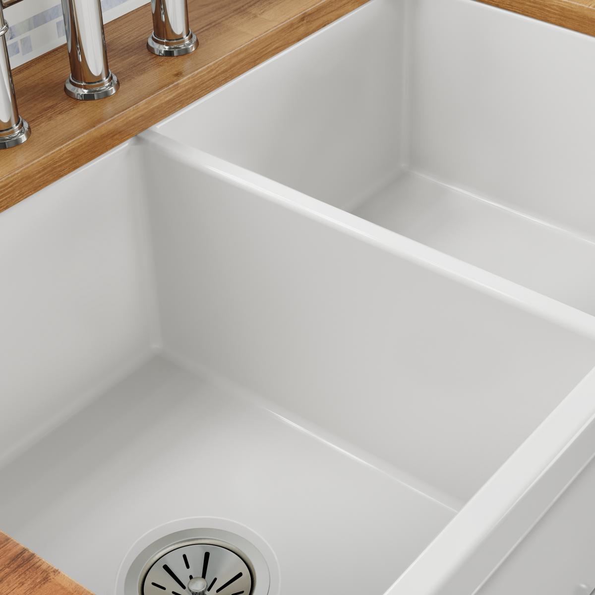 Elkay Fireclay kitchen sink, White SWUF32189WH