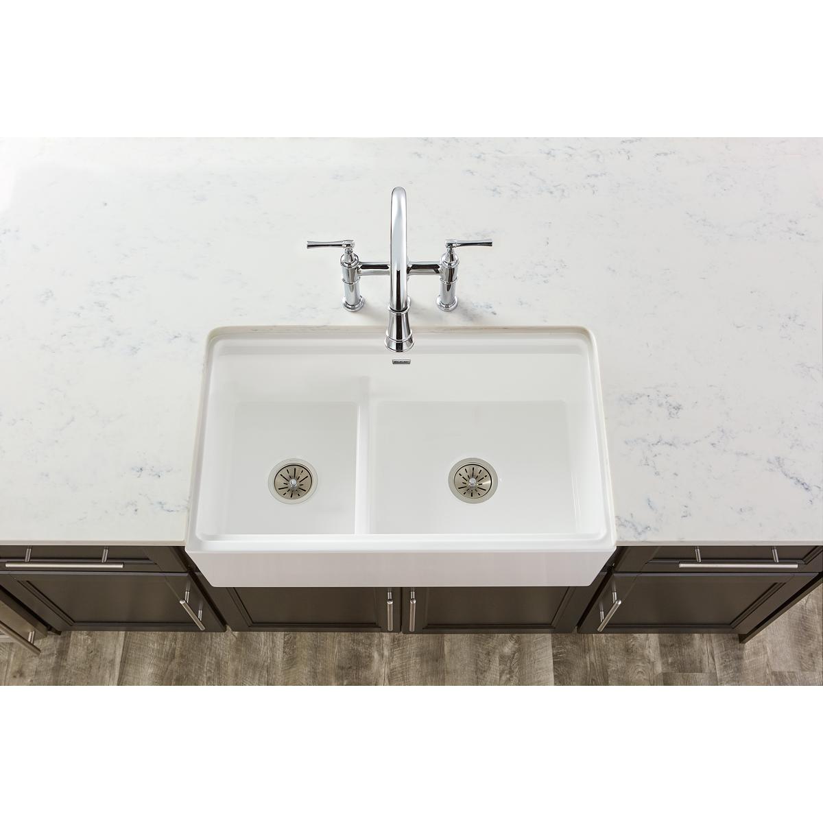 Elkay Deluxe Drain Kit with Satin Finish 3-1/2 Type 304 Stainless Steel Body for Fireclay Sinks LK99FCS