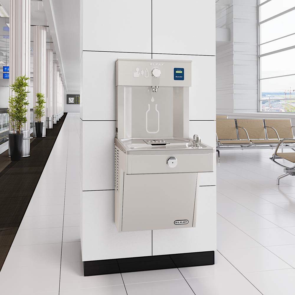 Elkay ezH2O Vandal-Resistant Bottle Filling Station & Single Cooler, Non-Filtered, 8.0 GPH, Stainless Steel VRC8WSK