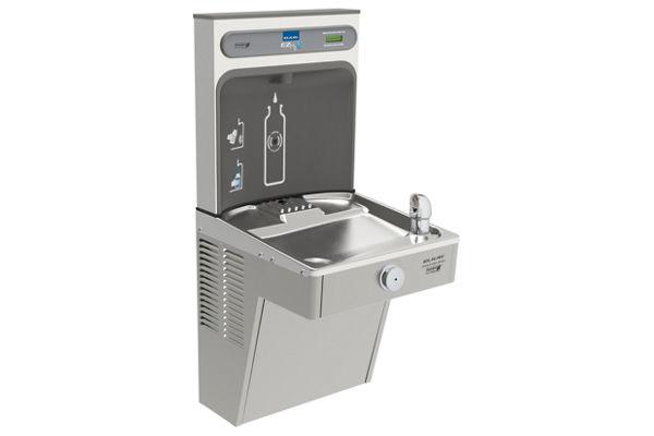 Elkay ezH2O Bottle Filling Station & Single High Efficiency Vandal- Resistant Cooler, Non-Filtered, 8.0 GPH VRCGRN8WSK