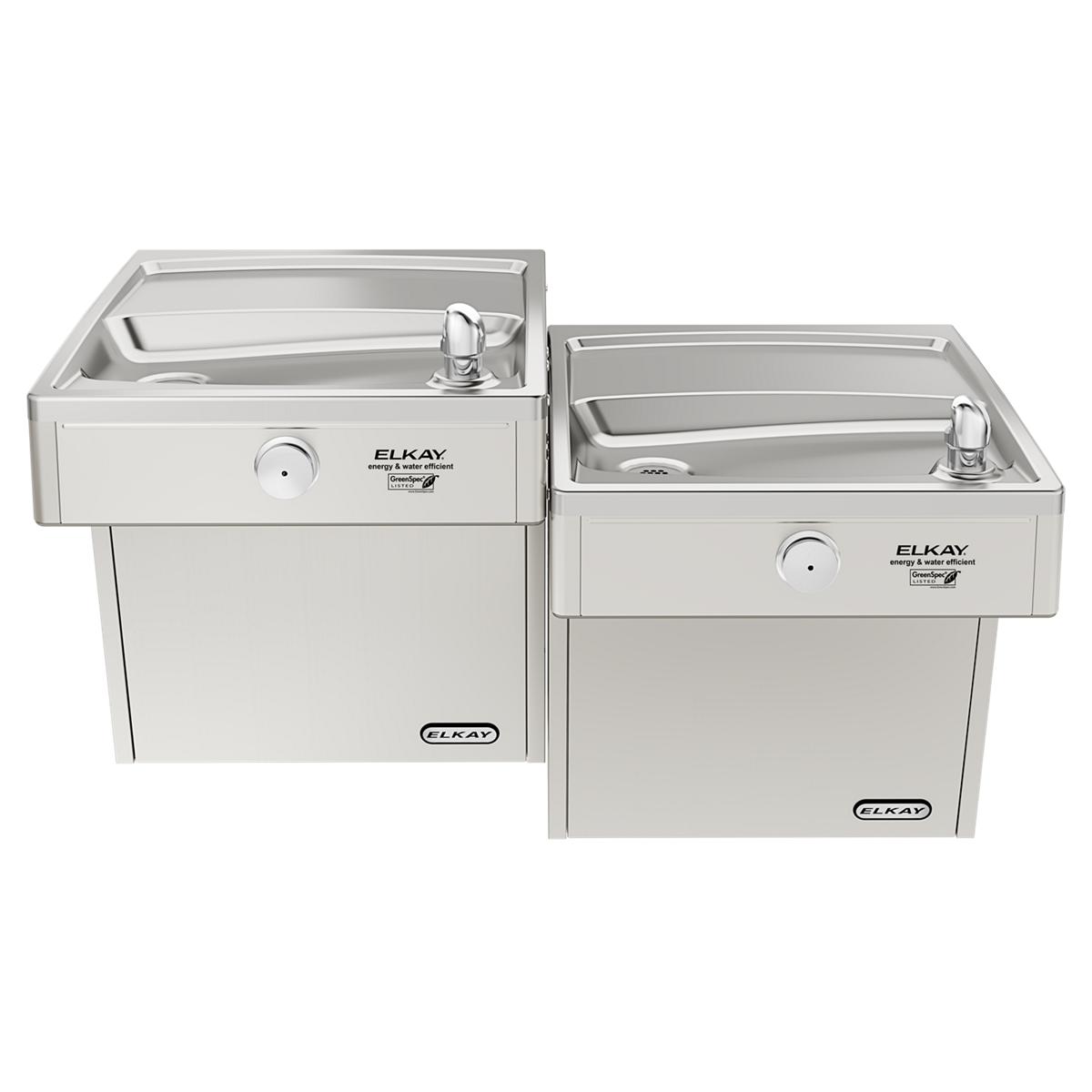 Elkay Cooler Wall Mount Bi-Level GreenSpec ADA, Vandal-Resistant Non-Filtered Refrigerated Stainless VRCGRNTL8C