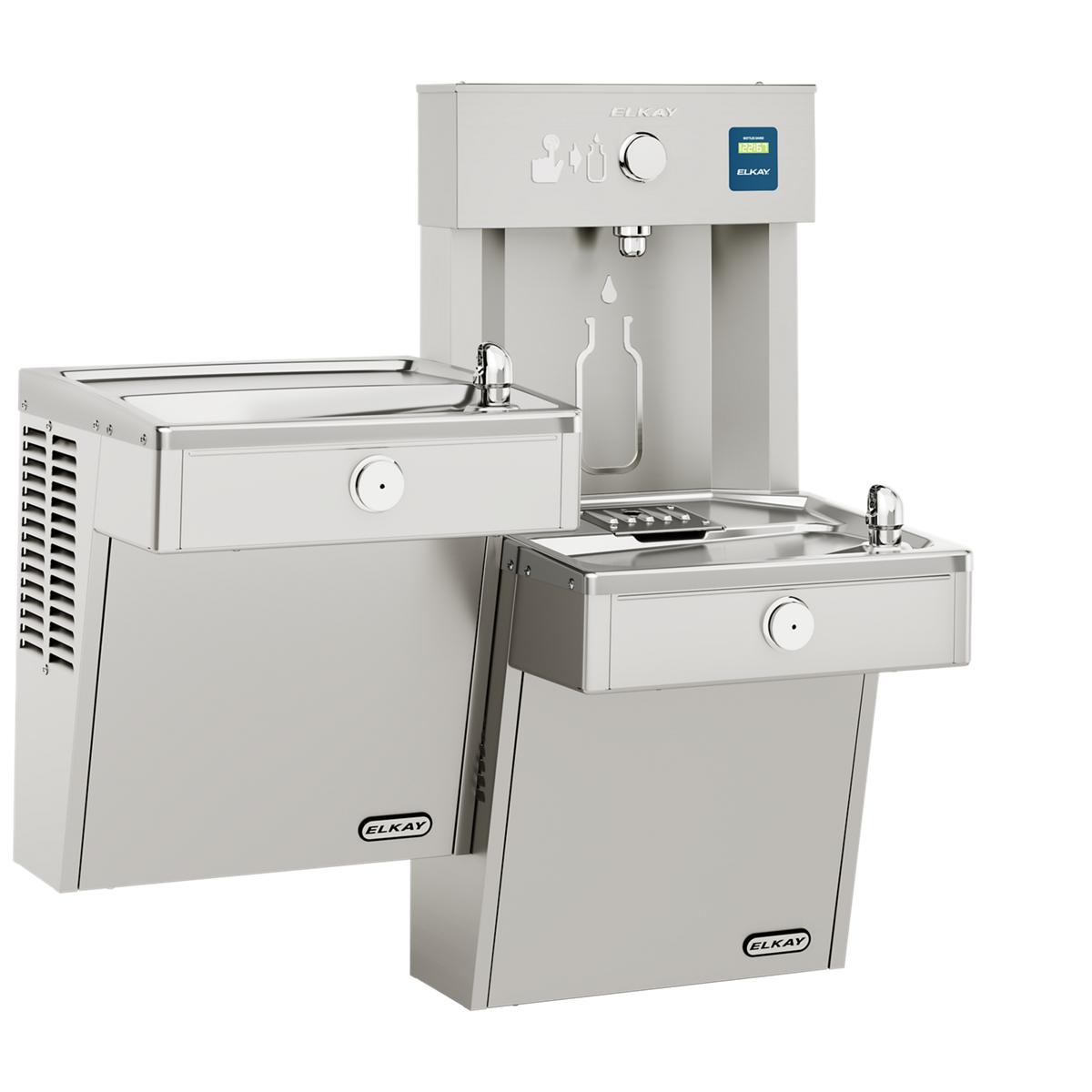 Elkay ezH2O Vandal-Resistant Bottle Filling Station & Bi-Level Cooler, Non-Filtered, 8.0 GPH, Stainless Steel VRCTL8WSK
