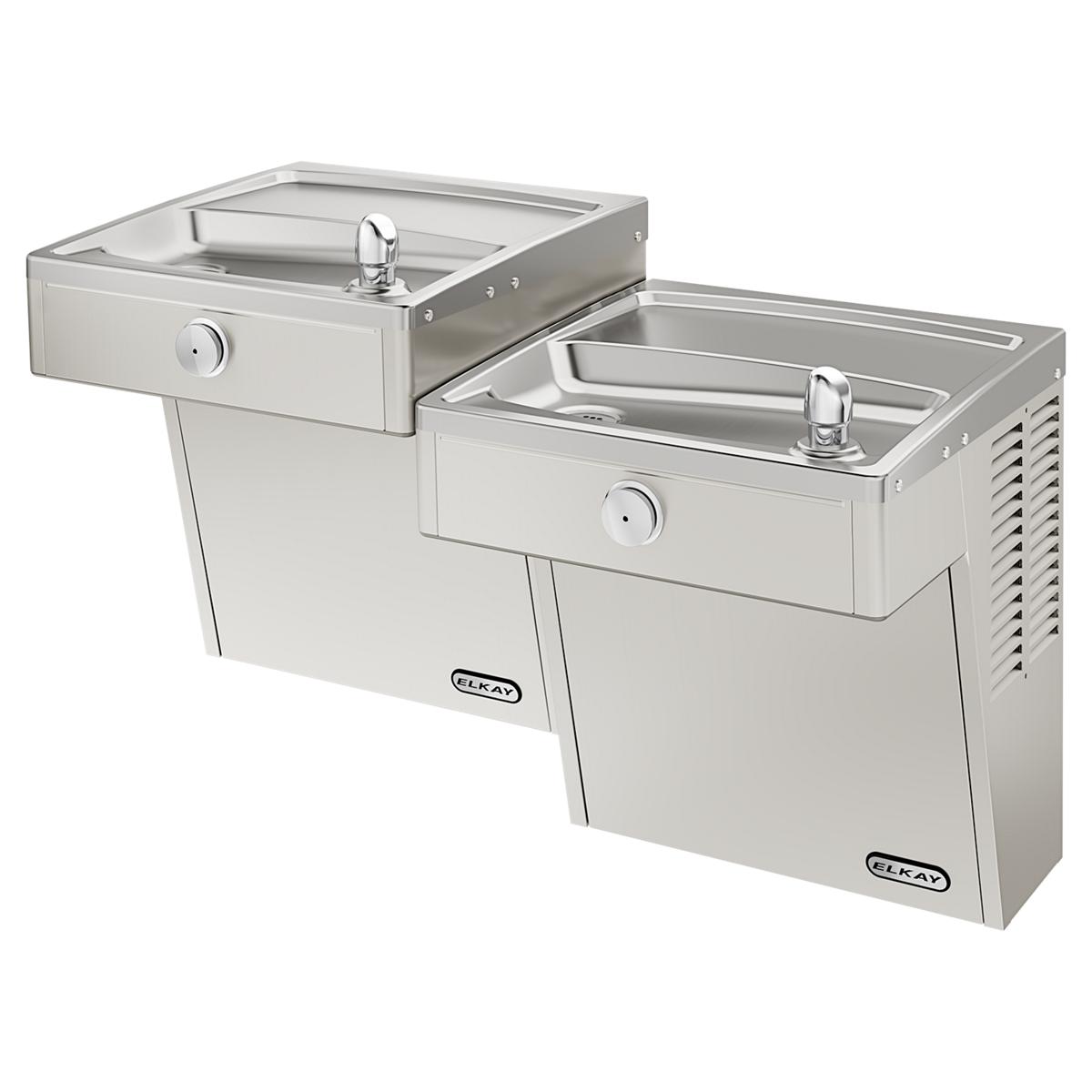 Elkay Cooler Wall Mount Bi-Level ADA Vandal-Resistant, Non-Filtered Non-Refrigerated Stainless VRCTLDDSC
