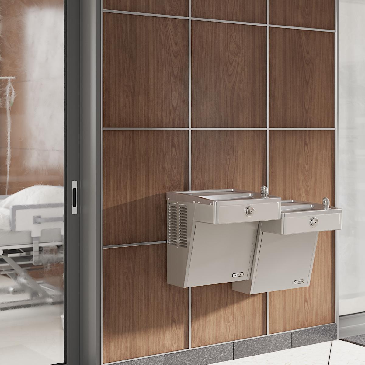 Elkay Cooler Wall Mount Bi-Level ADA Vandal-Resistant, Non-Filtered Non-Refrigerated Stainless VRCTLDDSC