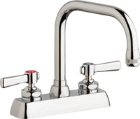 Chicago Faucets W4D-DB6AE1-369ABCP Lead-Free Deck-mounted manual faucet with 4" centers