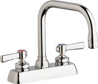 Chicago Faucets W4D-DB6AE35-369AB Lead-Free Deck-mounted manual faucet with 4" centers