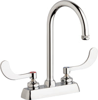 Chicago Faucets W4D-GN2AE1-317ABCP Lead-Free Deck-mounted manual faucet with 4" centers