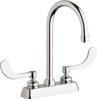 Chicago Faucets W4D-GN2AE35-317AB Lead-Free Deck-mounted manual faucet with 4" centers