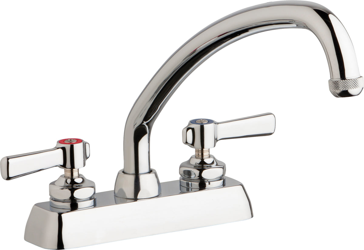 Chicago Faucets W4D-L9E1-369AB Lead-Free Deck-mounted manual faucet with 4" centers