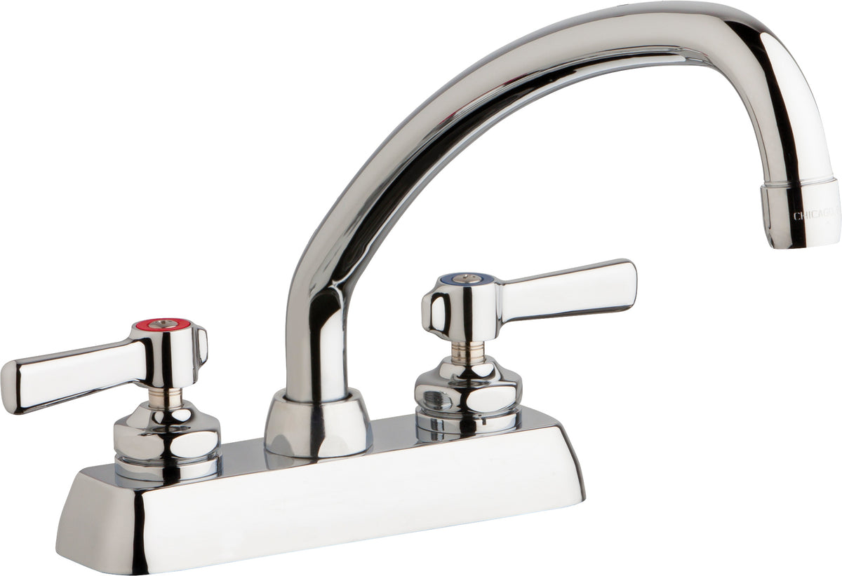 Chicago Faucets W4D-L9E35-369AB Lead-Free Deck-mounted manual faucet with 4" centers