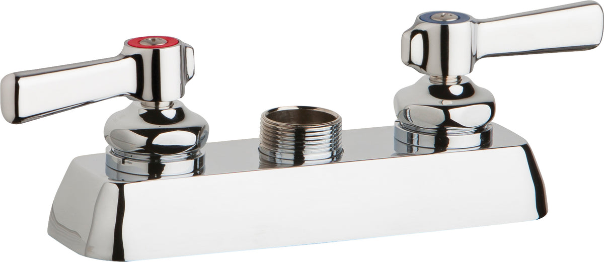 Chicago Faucets W4D-LES369AB Lead-Free Deck-mounted manual faucet with 4" centers, Brass, NPSM