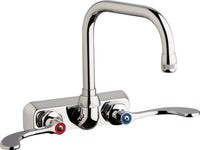 Chicago Faucets W4W-DB6AE1-317ABCP Lead-Free Wall-mounted manual faucet with 4" centers