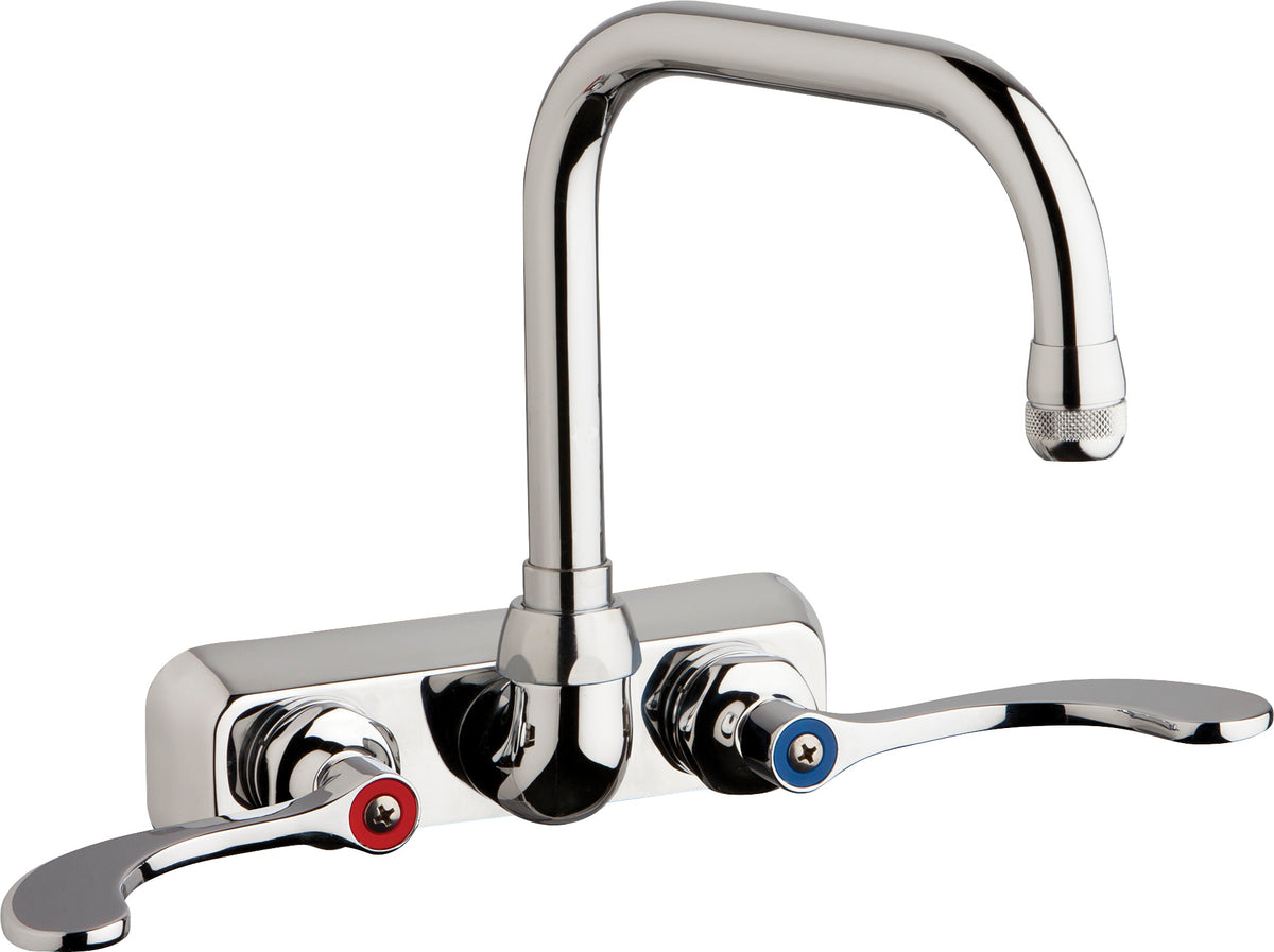 Chicago Faucets W4W-DB6AE1-317ABCP Lead-Free Wall-mounted manual faucet with 4" centers