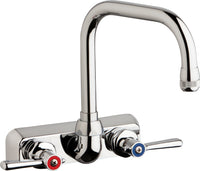 Chicago Faucets W4W-DB6AE1-369ABCP Lead-Free Wall-mounted manual faucet with 4" centers