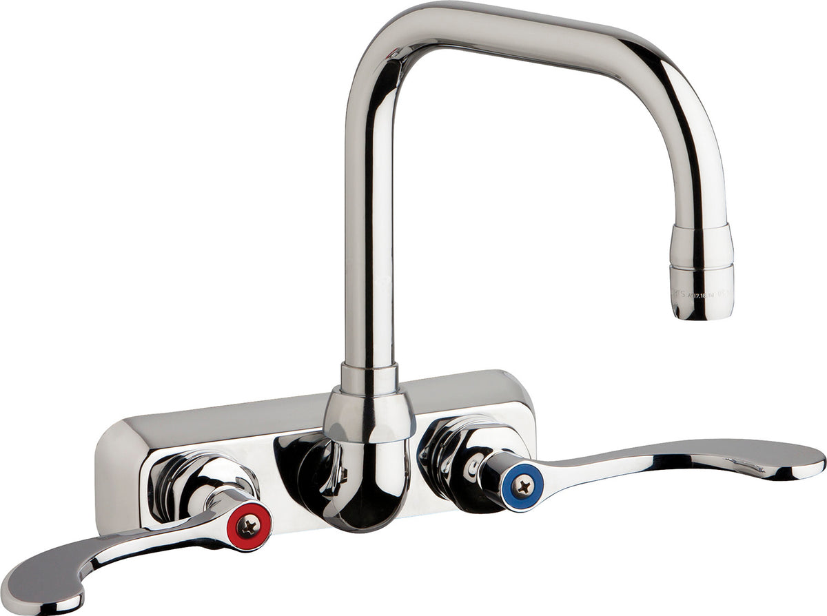 Chicago Faucets W4W-DB6AE35-317AB Lead-Free Wall-mounted manual faucet with 4" centers