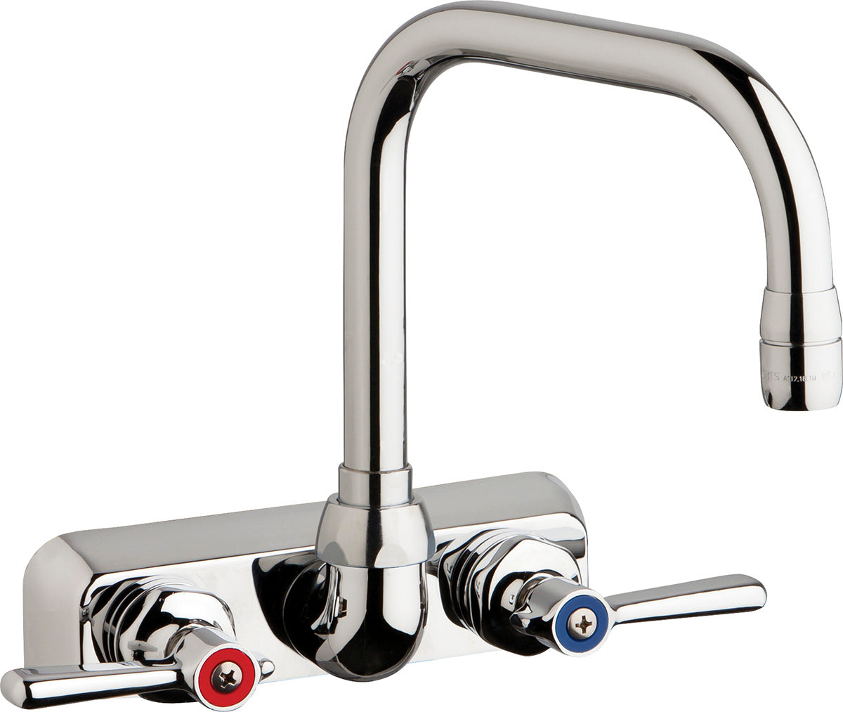Chicago Faucets W4W-DB6AE35-369AB Lead-Free Wall-mounted manual faucet with 4" centers
