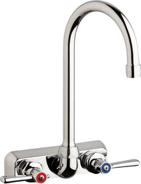 Chicago Faucets W4W-G2E35-369AB Lead-Free Wall-mounted manual faucet with 4" centers