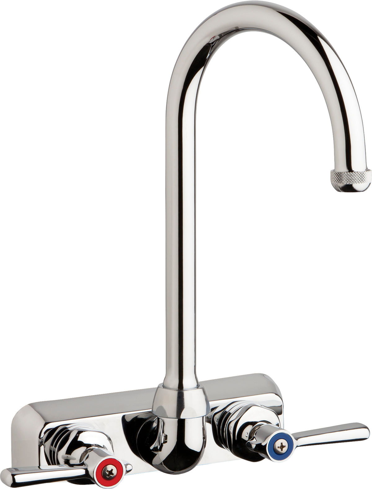 Chicago Faucets W4W-GN2AE1-369ABCP Lead-Free Wall-mounted manual faucet with 4" centers