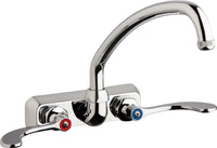 Chicago Faucets W4W-L9E1-317ABCP Lead-Free Wall-mounted manual faucet with 4" centers