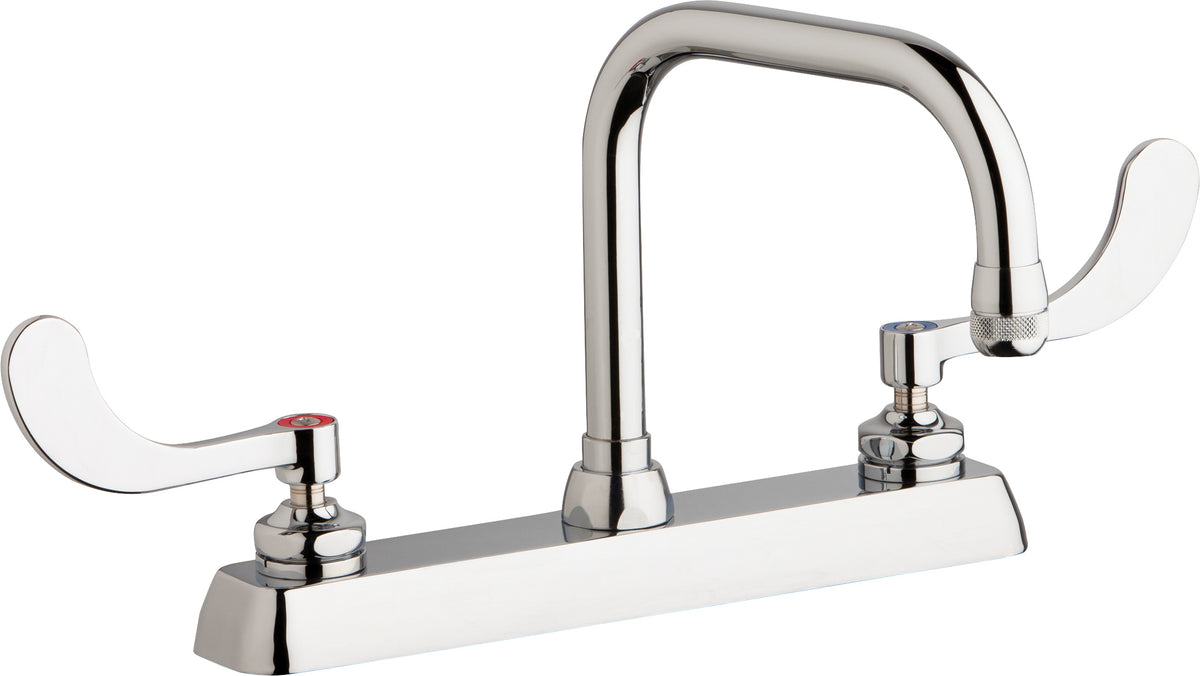 Chicago Faucets W8D-DB6AE1-317ABCP Lead-Free Deck-mounted manual faucet with 8" centers