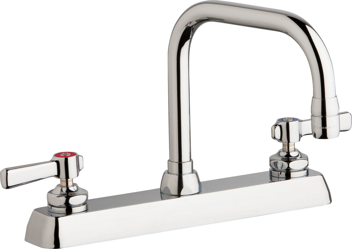 Chicago Faucets W8D-DB6AE35-369AB Lead-Free Deck-mounted manual faucet with 8" centers