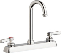 Chicago Faucets W8D-GN1AE1-369ABCP Lead-Free Deck-mounted manual faucet with 8" centers