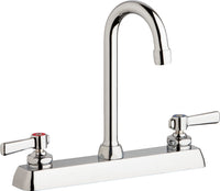 Chicago Faucets W8D-GN1AE35-369AB Lead-Free Deck-mounted manual faucet with 8" centers
