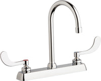 Chicago Faucets W8D-GN2AE35-317AB Lead-Free Deck-mounted manual faucet with 8" centers