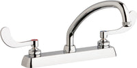 Chicago Faucets W8D-L9E1-317ABCP Lead-Free Deck-mounted manual faucet with 8" centers