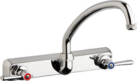 Chicago Faucets W8W-L9E1-369ABCP Lead-Free Wall-mounted manual faucet with 8" centers