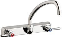Chicago Faucets W8W-L9E35-369ABCP Lead-Free Wall-mounted manual faucet with 8" centers