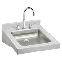Elkay Sturdibilt Stainless Steel 19" x 23" x 4", Wall Hung Single Bowl Lavatory Sink Kit WCL1923OSDC