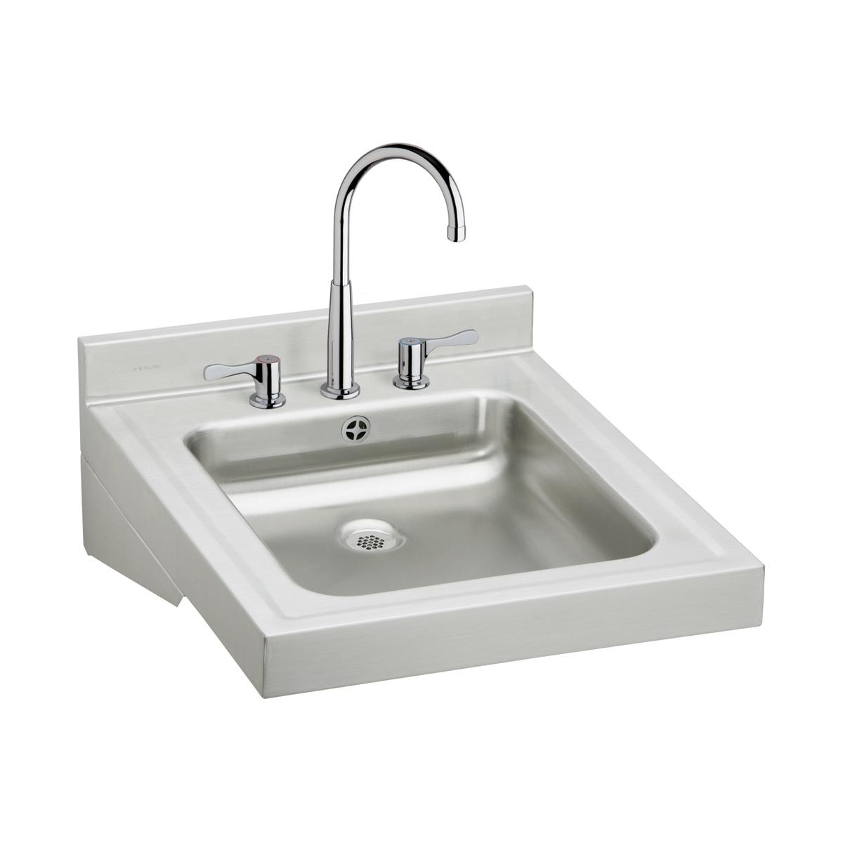 Elkay Sturdibilt Stainless Steel 19" x 23" x 4", Wall Hung Single Bowl Lavatory Sink Kit WCLWO1923OSDC