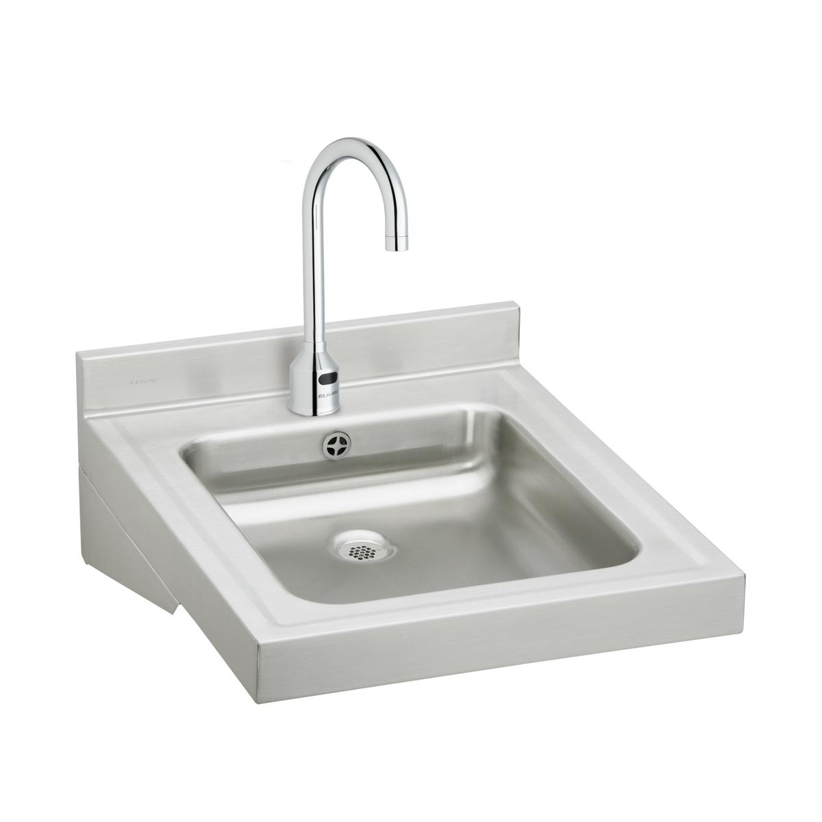 Elkay Sturdibilt Stainless Steel 19" x 23" x 4", Wall Hung Single Bowl Lavatory Sink Kit WCLWO1923OSDSACC