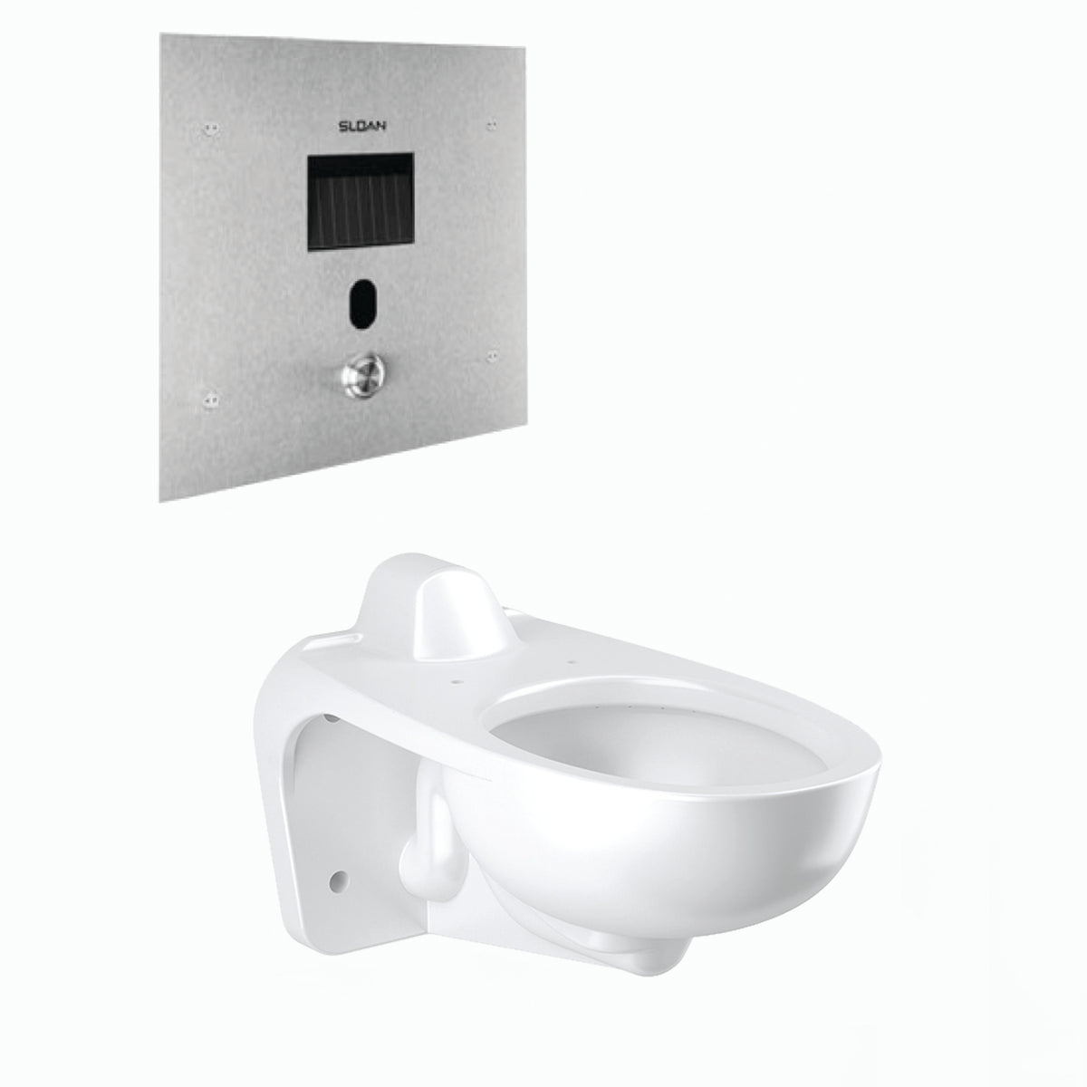 Sloan WETS-2460.1200 Water Closet Combo, ST-2469 Wall-Mounted Rear Spud with SOLIS 8152-1.28