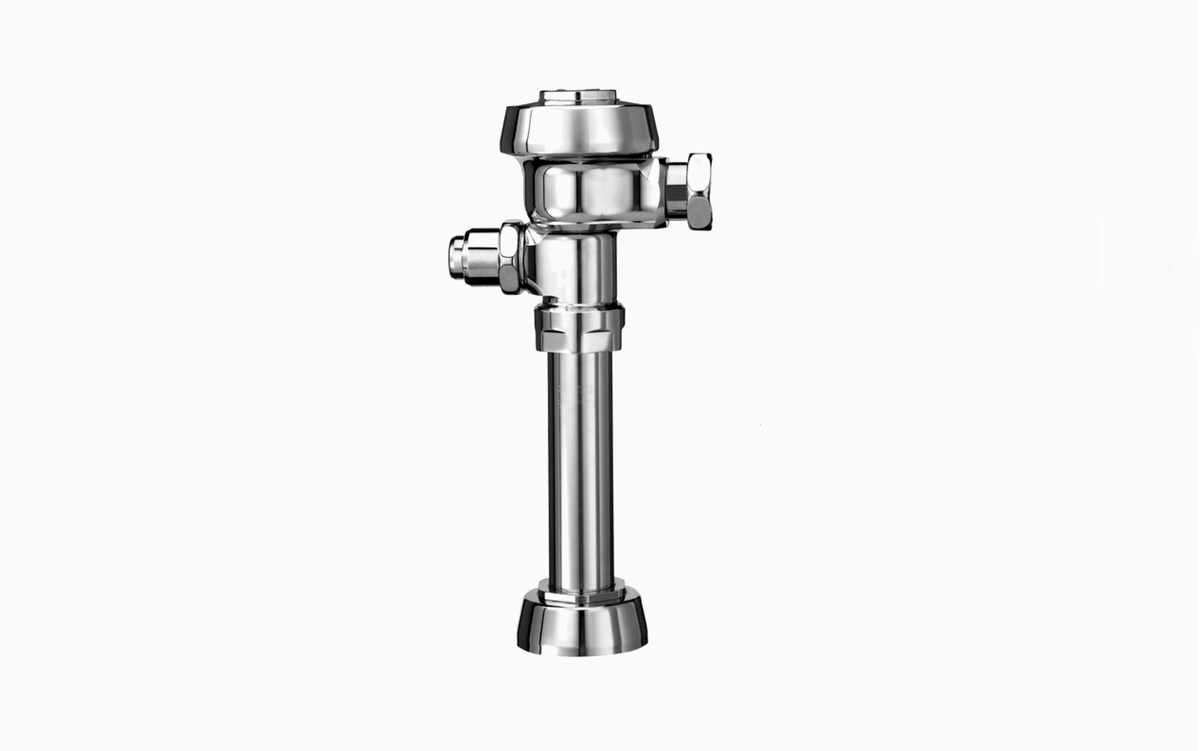 Sloan Royal 100-1.6 Exposed Manual Flushometer, 1.6 gpf, Top Spud, Polished Chrome, Metal Index Handle, Less Control Stop, Option A