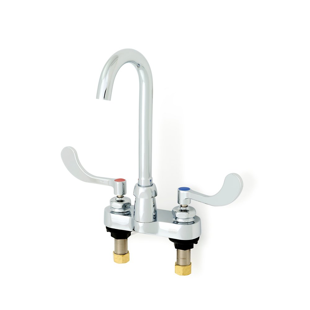 Zurn Z812A4-XL-FC1.0 Lead-Free AquaSpec Centerset 3-1/2" Gooseneck Faucet with 4" Wrist Blade Handles