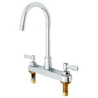 Zurn Z871B1-XL Lead-Free 8" Brass Deck Faucet with a 5-3/8" Centerline Rigid or Swing Gooseneck Spout