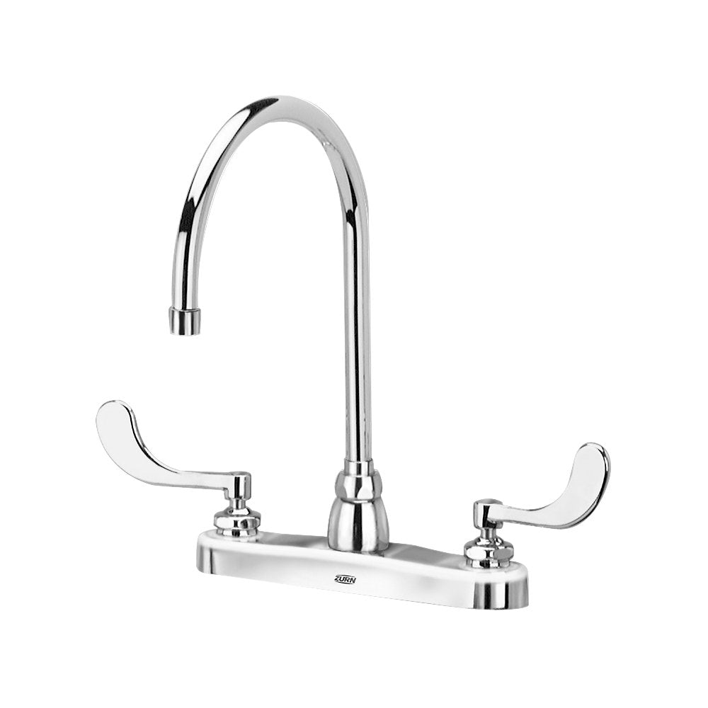Zurn Z871C4-XL Lead-Free Kitchen Sink Faucet with 8" Gooseneck and 4" Wrist Blade Handles