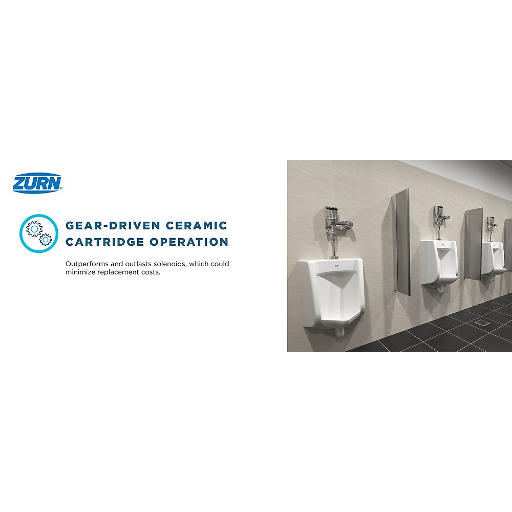 Zurn ZER6003AV-EWS-TM-X Top Mount Exposed Sensor Flush Valve for Urinal With Gear-driven Ceramic Cartridge, AquaVantage® Diaphragm